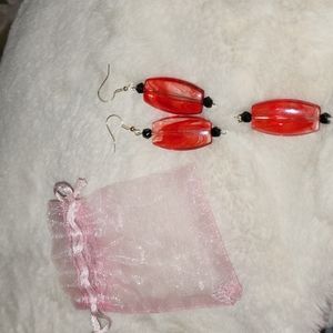 Handmade earrings with necklace drop